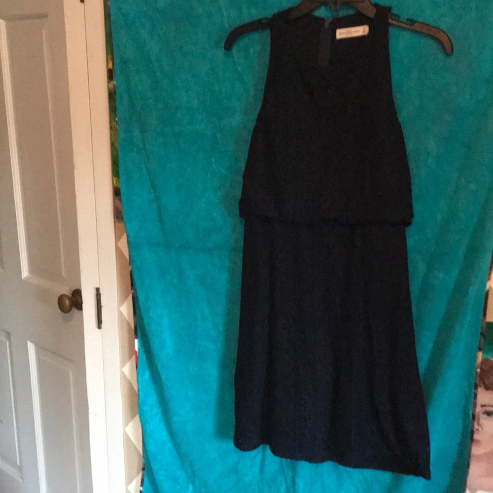 Navy mini dress zip up back